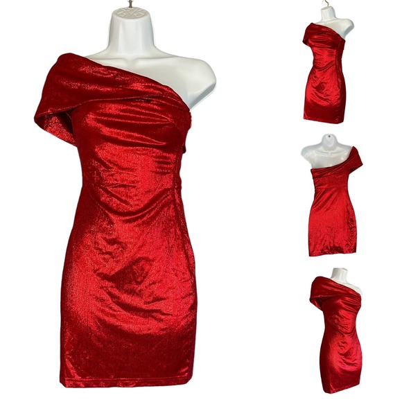 Superdown Red Shimmer Mini Dress - Picture 10 of 11